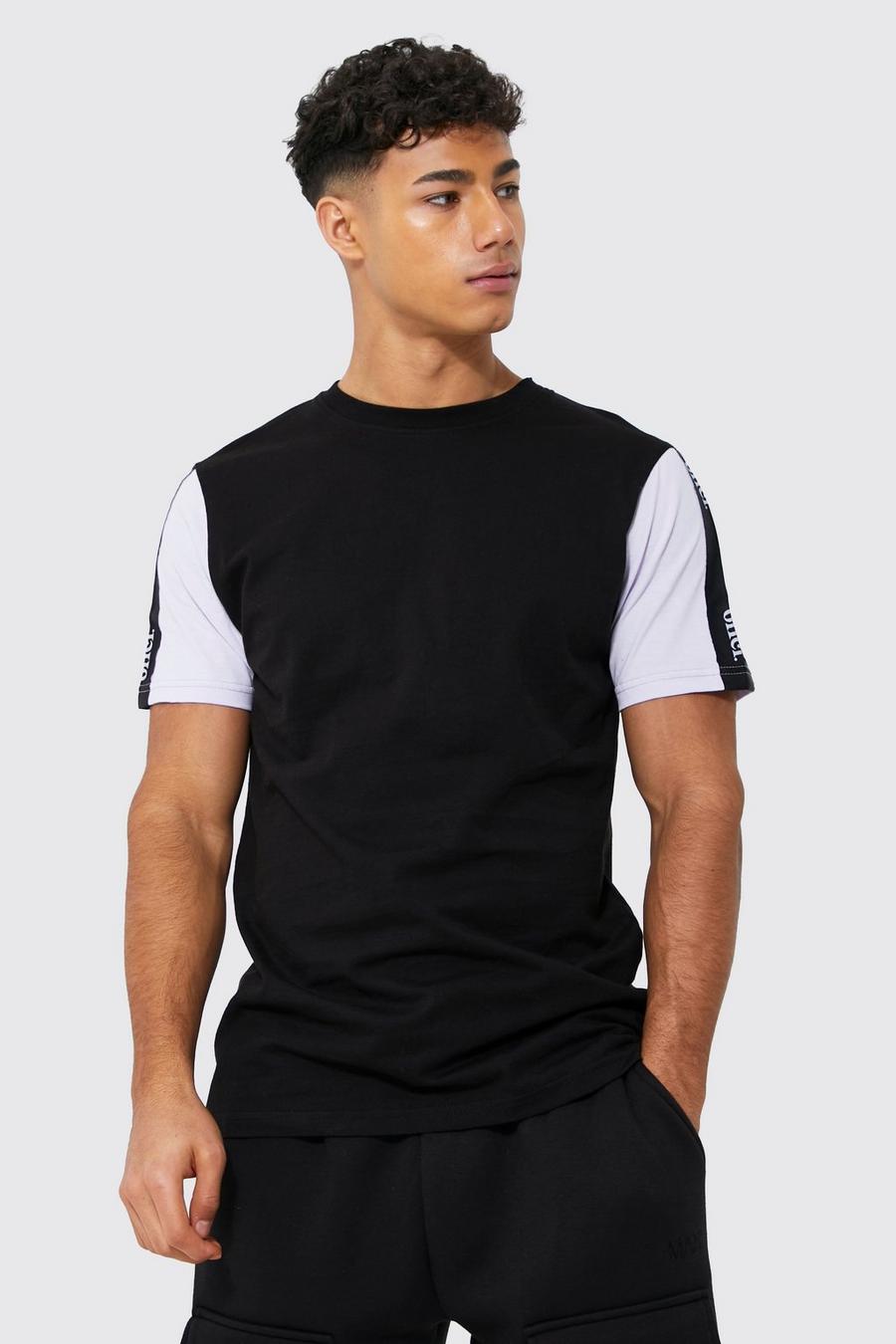 T-shirt con maniche a contrasto e striscia Offcl, Lilac image number 1