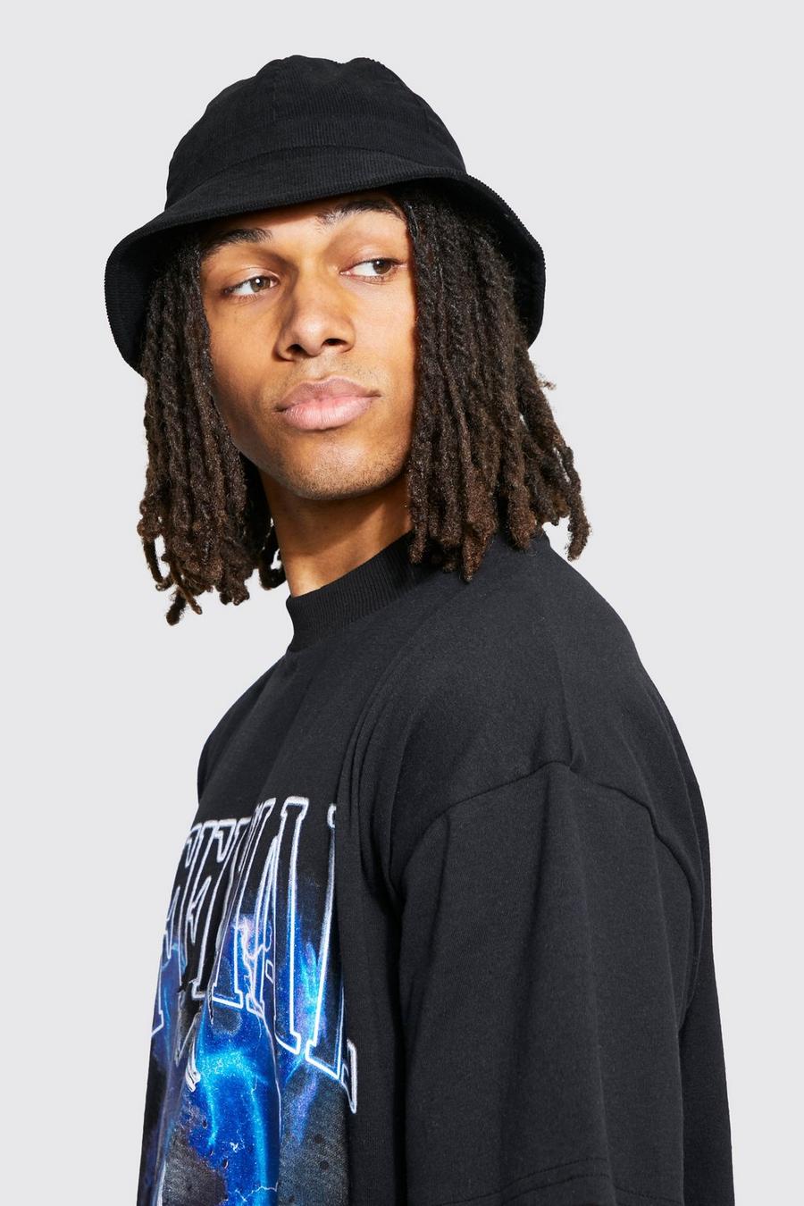 Black Cord Dome Bucket Hat image number 1