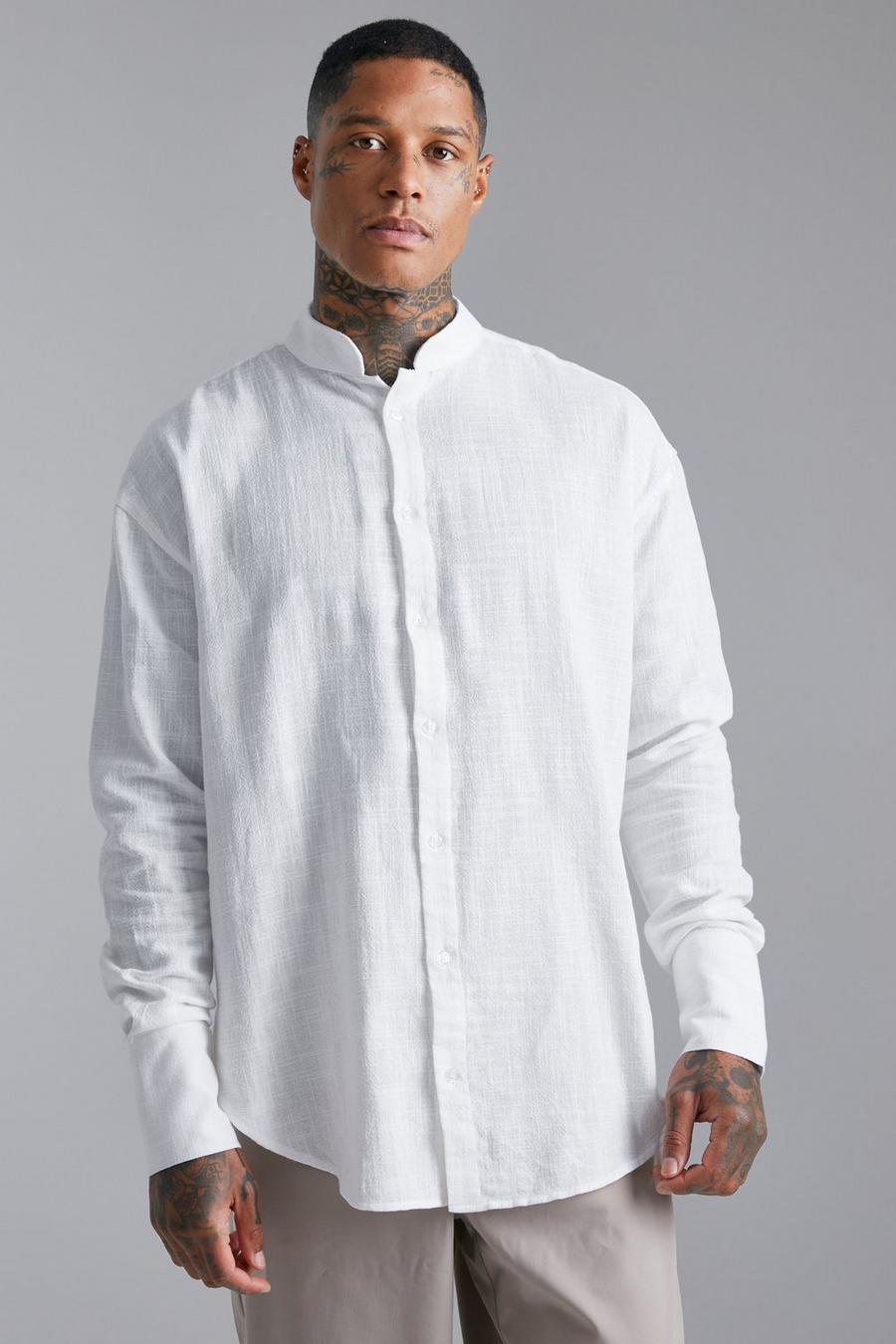 Langärmliges Oversize Hemd, White image number 1