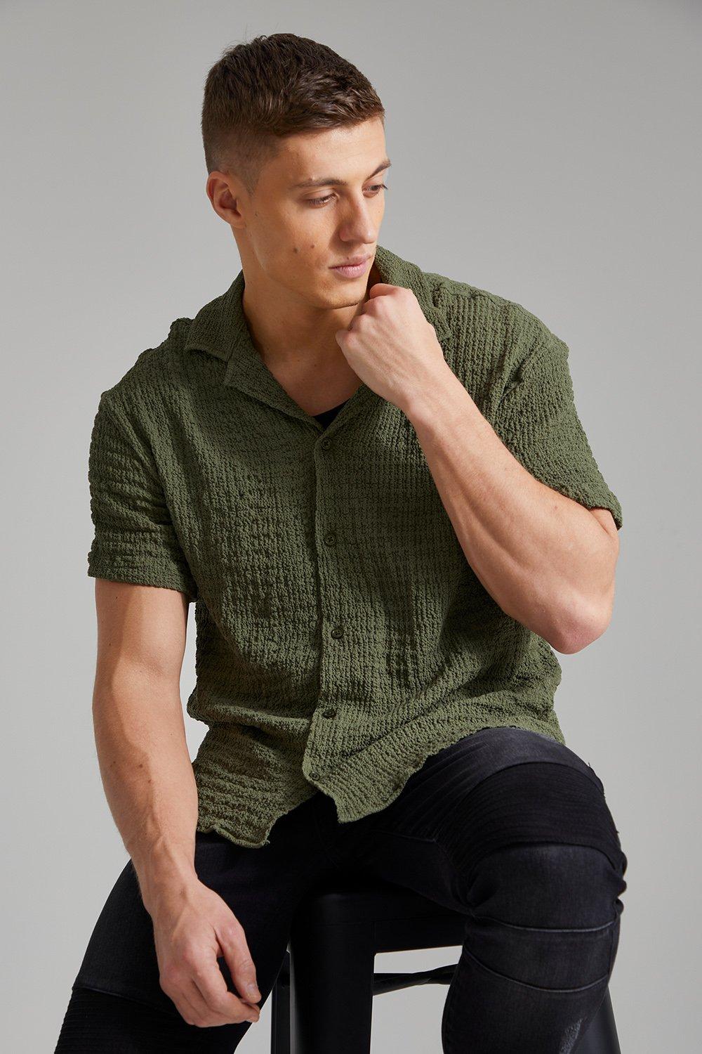 Boxy Short Sleeve Extreme Crinkle Shirt