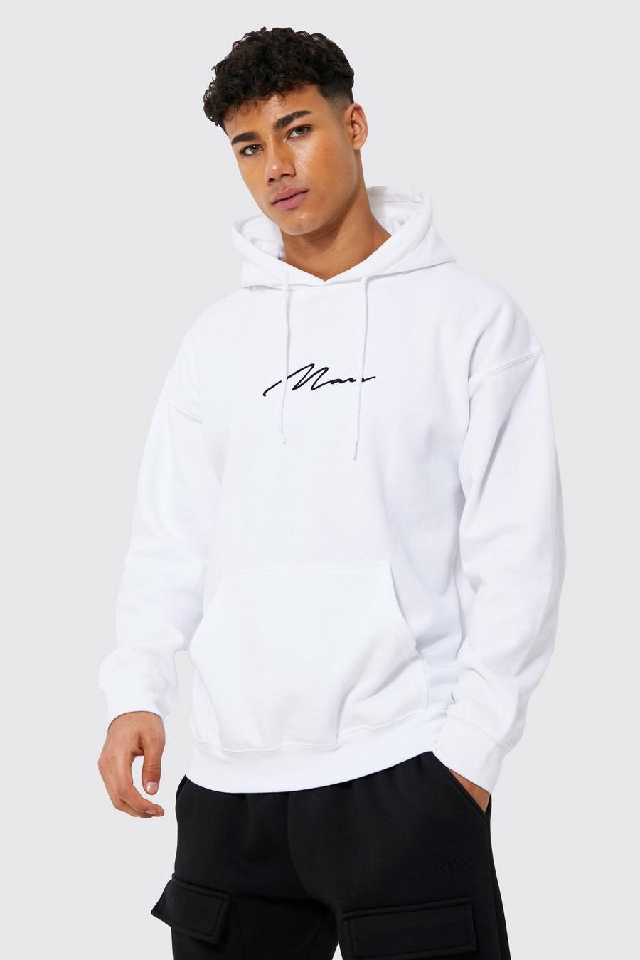 White Man Signature Over The Head Hoodie image number 1
