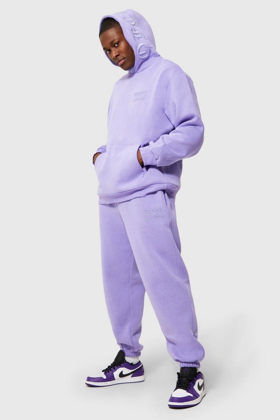 Purple Oversized Ofcl Man 3d Embroidery Tracksuit image number 1