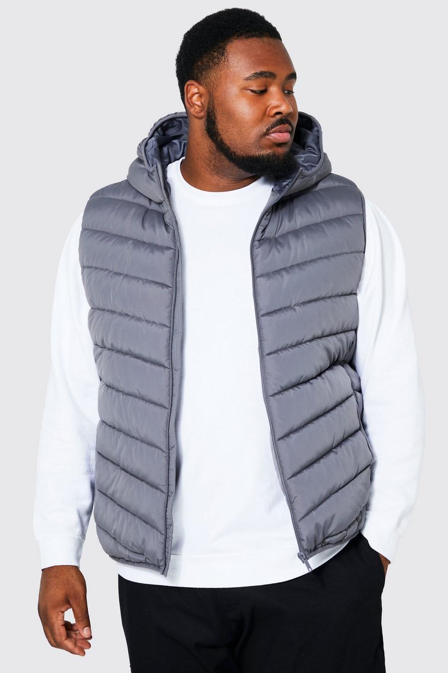 Charcoal Plus Quilted Zip Through Gilet image number 1