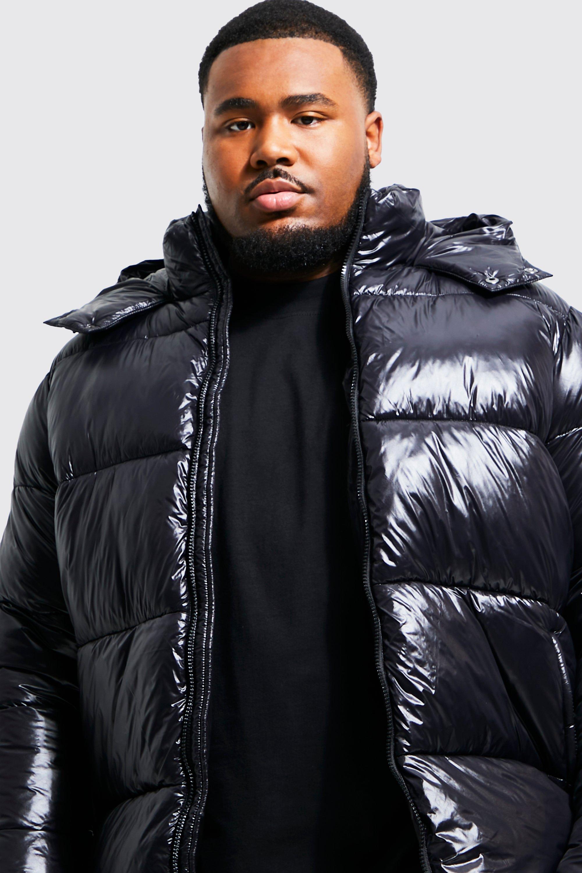 High shine black puffer on sale jacket