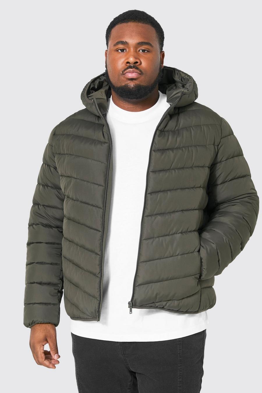 Khaki Plus Quilted Zip Through Jacket image number 1