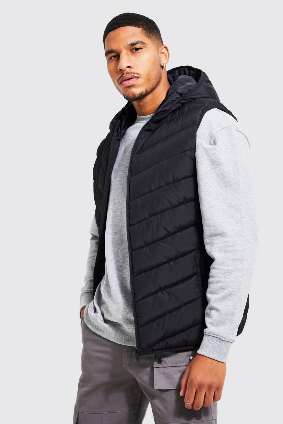 Black noir Tall Quilted Zip Through Gilet image number 1