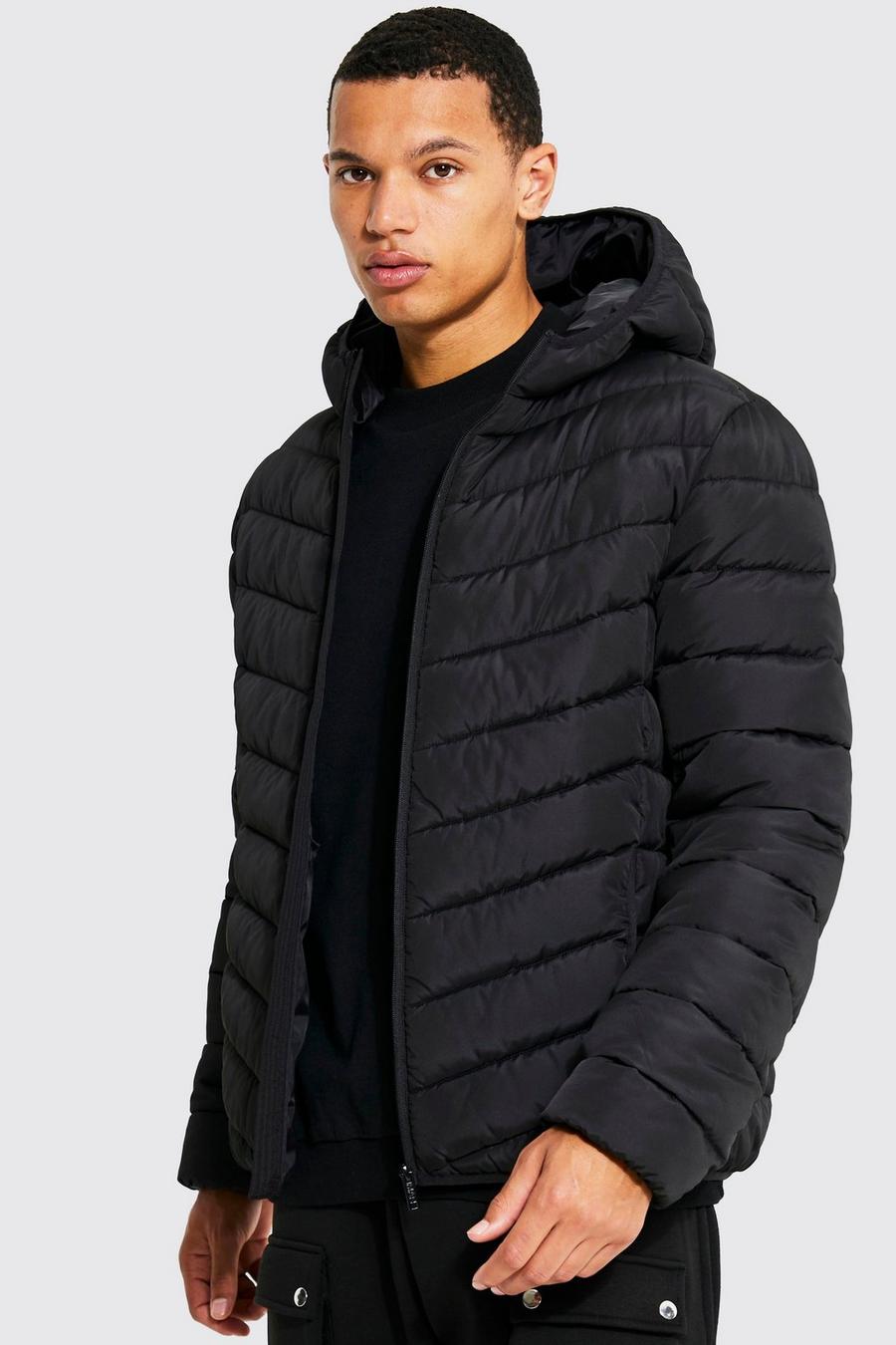Black schwarz Tall Quilted Zip Through Jacket