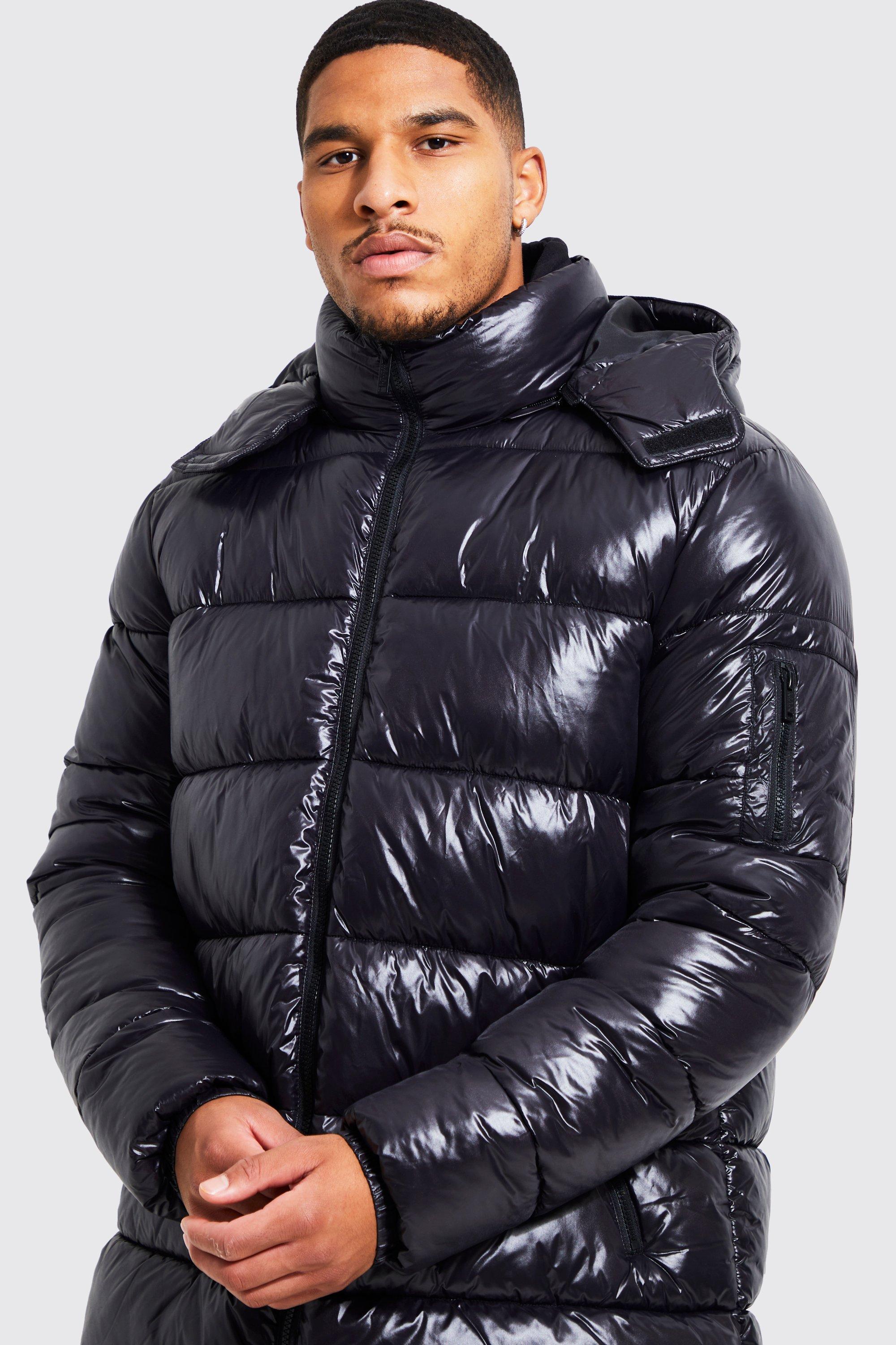 Manteau doudoune shop noir brillant