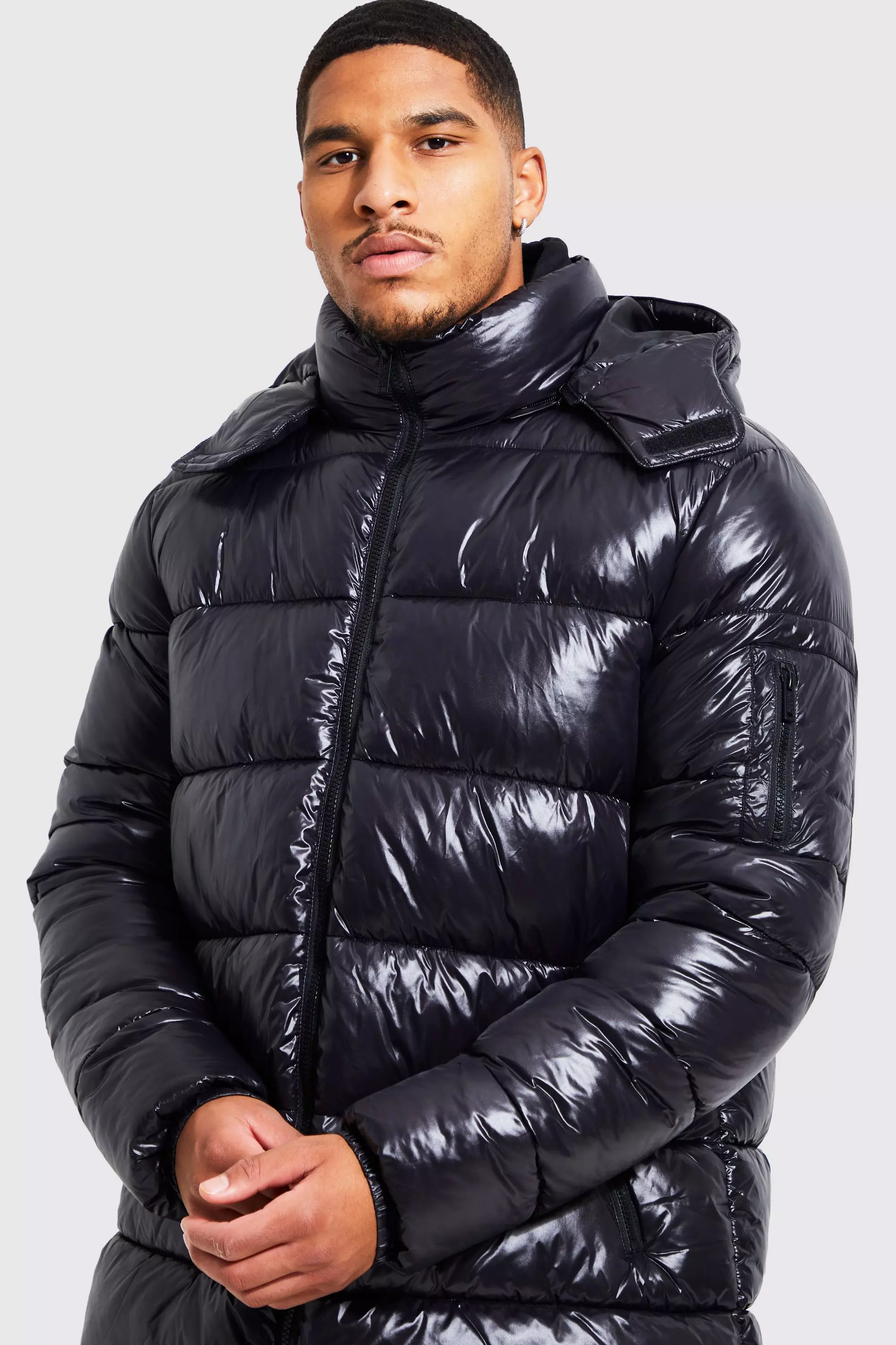 GUESS Men's Hooded Puffer Coat - Macy's