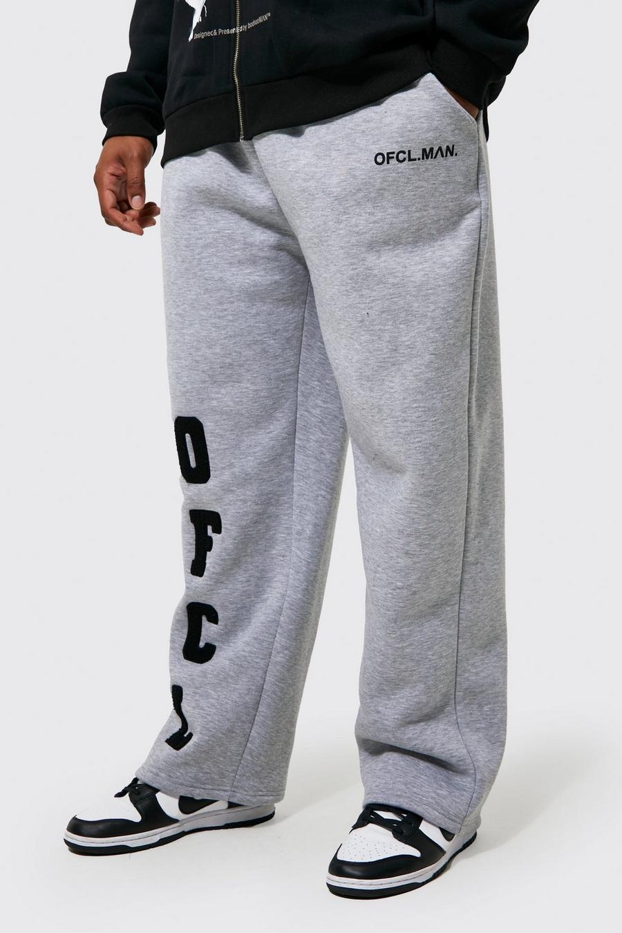 Grey marl Plus Straight Ofcl Applique Jogger image number 1