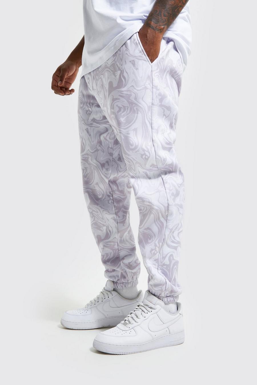 Grey Plus Slim Fit All Over Print Jogger image number 1
