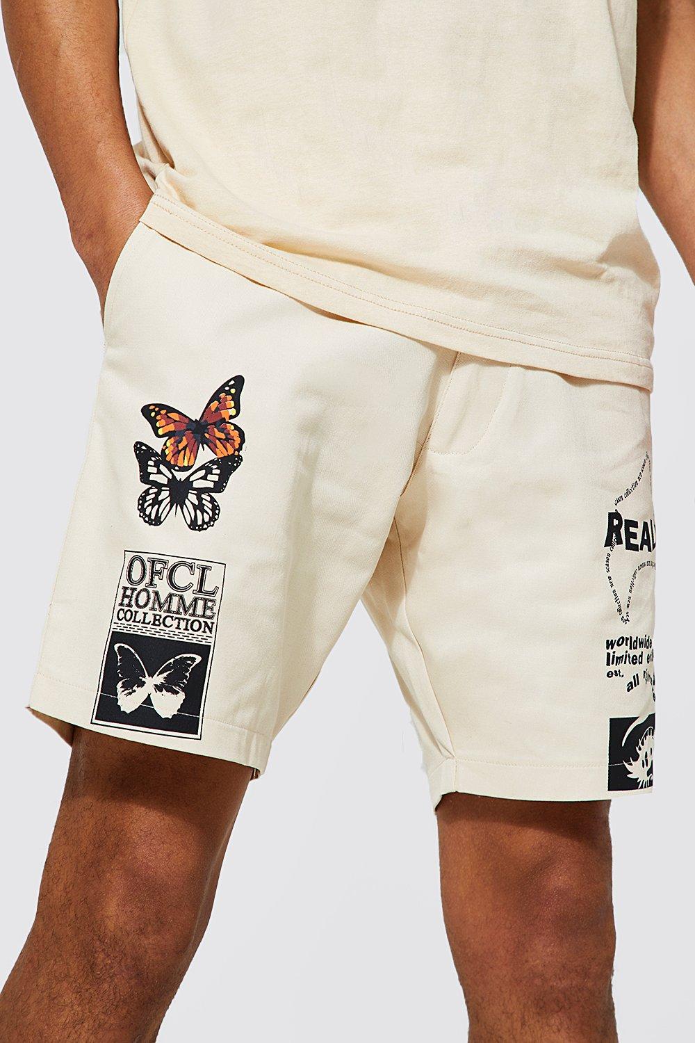 Mens printed chino on sale shorts