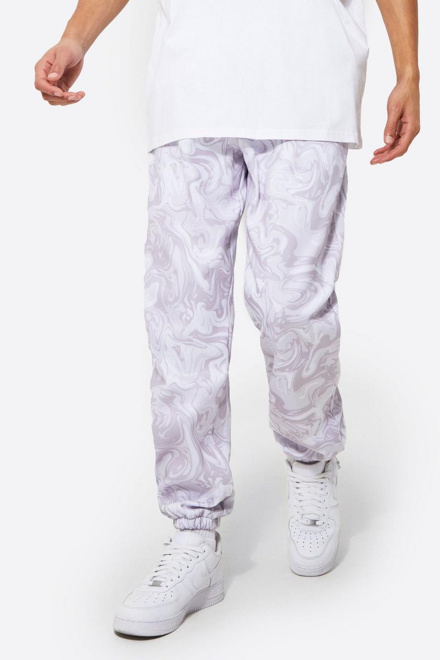 Pantalón deportivo Tall de pernera recta con estampado, Grey gris