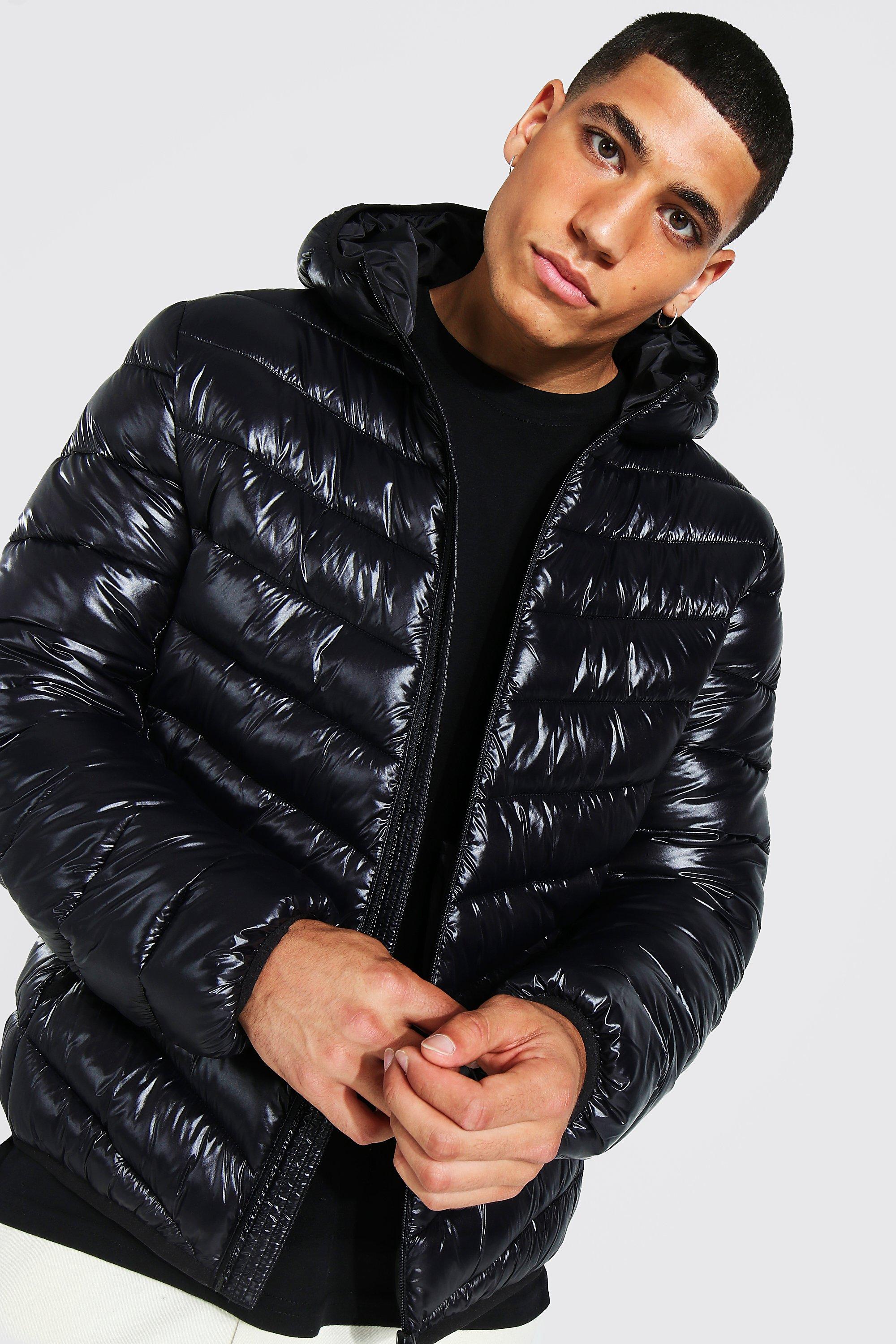 MEN'S QUILTED ZIP-UP JACKET, BLACK