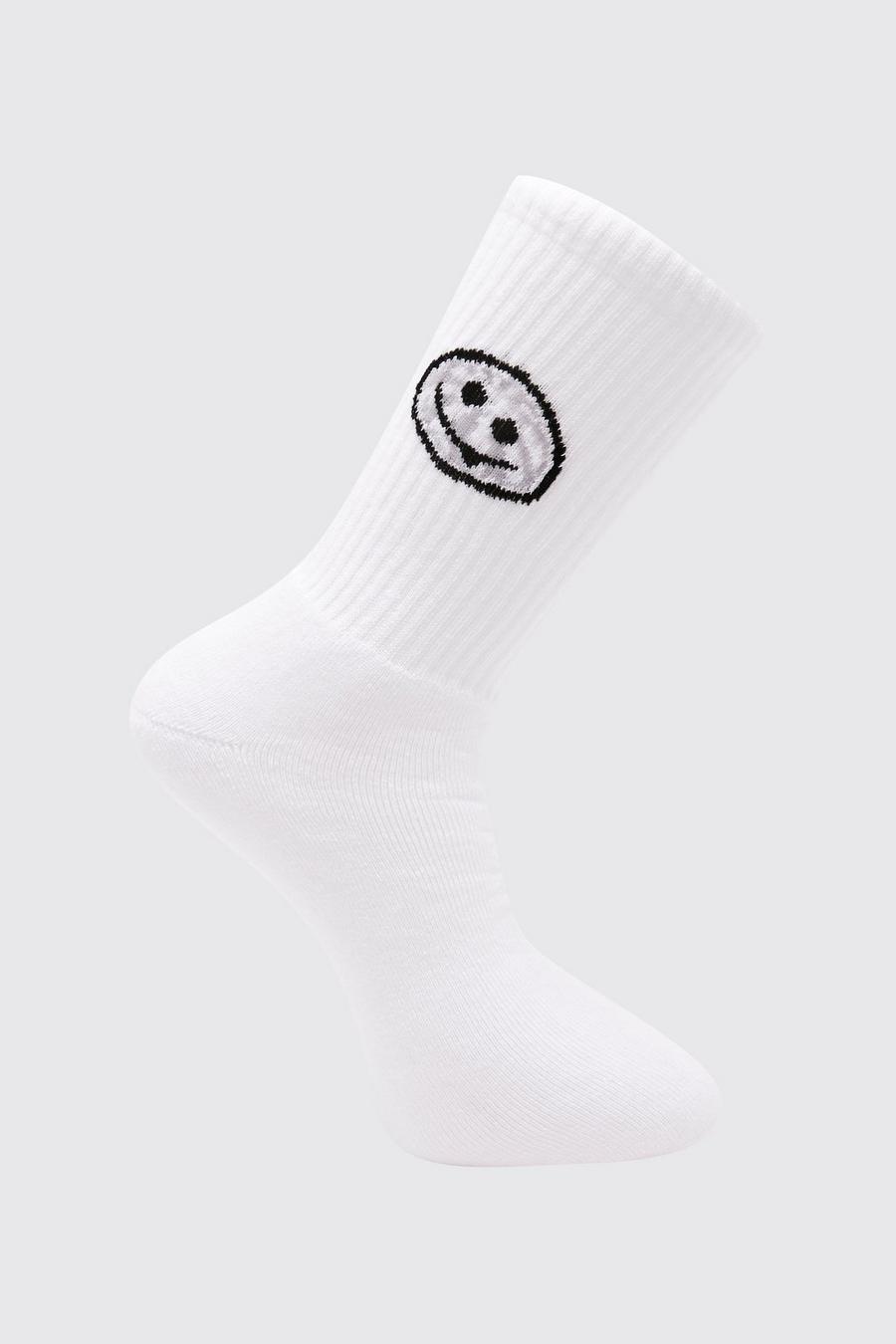 White 1 Pack Swirl Face Sock