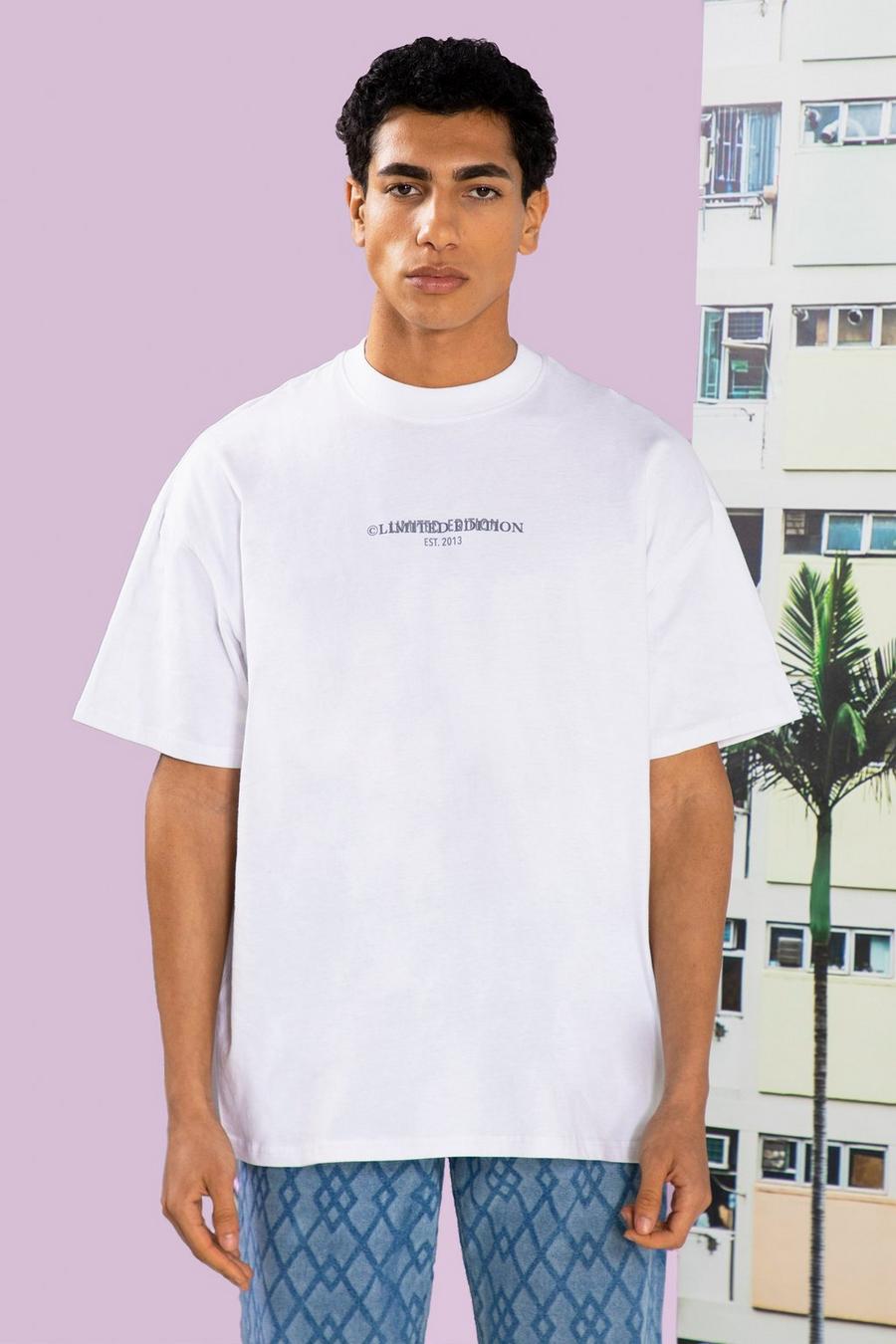 White vit Limited Edition Oversize t-shirt i tjockt tyg image number 1