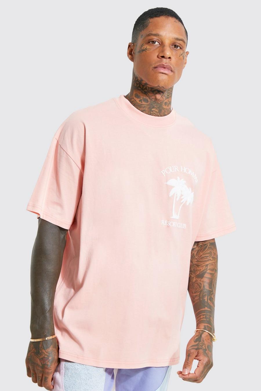 Peach orange Pour Homme Oversize t-shirt image number 1