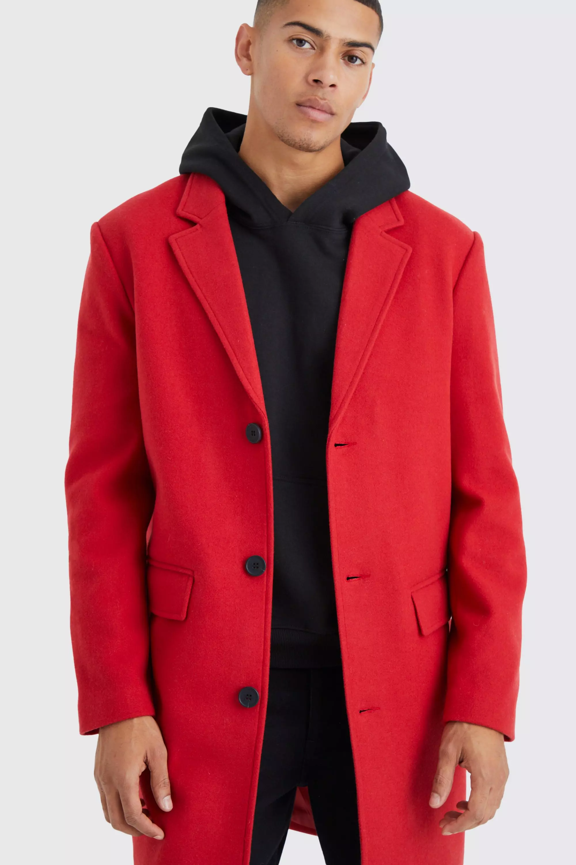 Mens red clearance wool coat