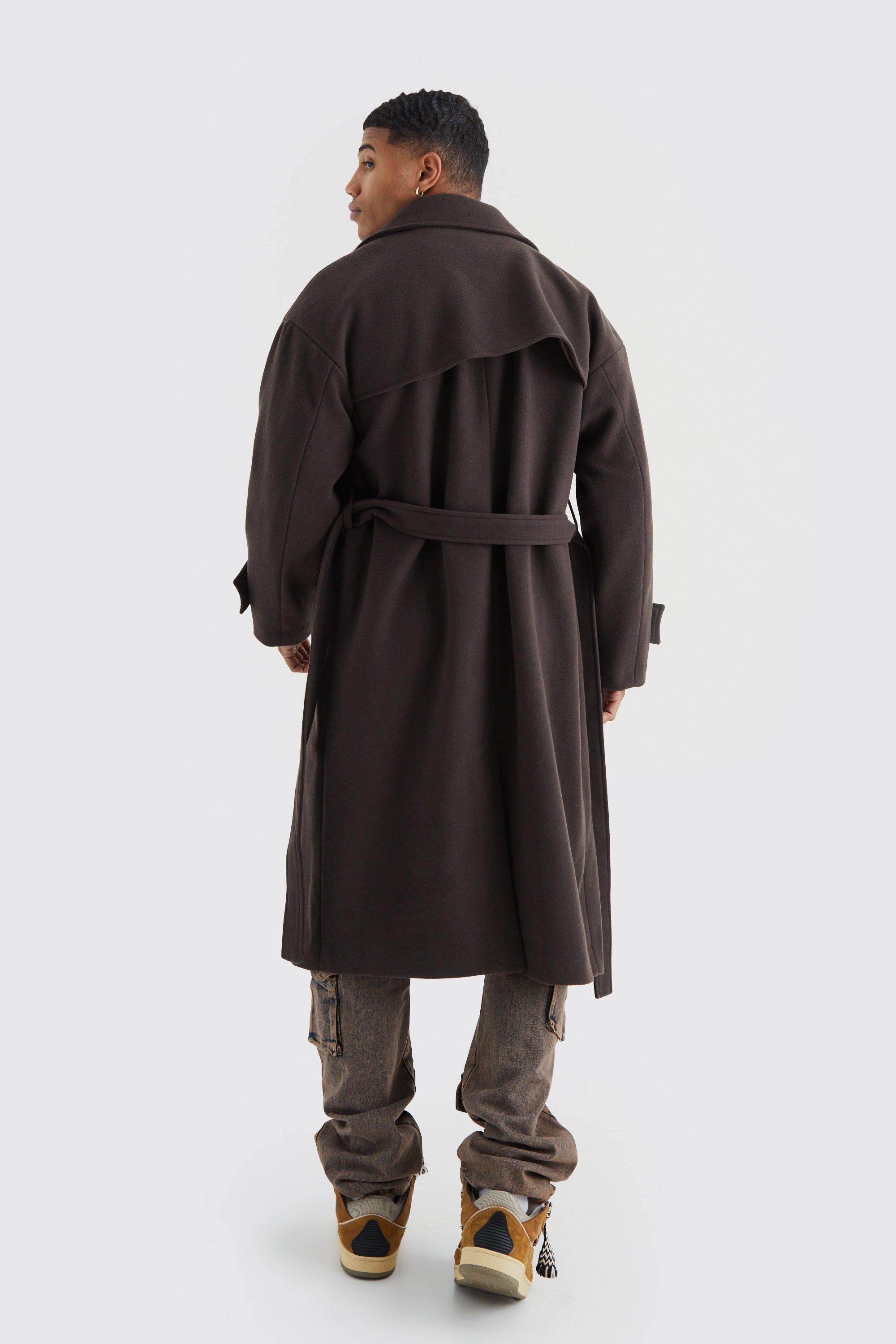 Boohoo mens trench coat sale