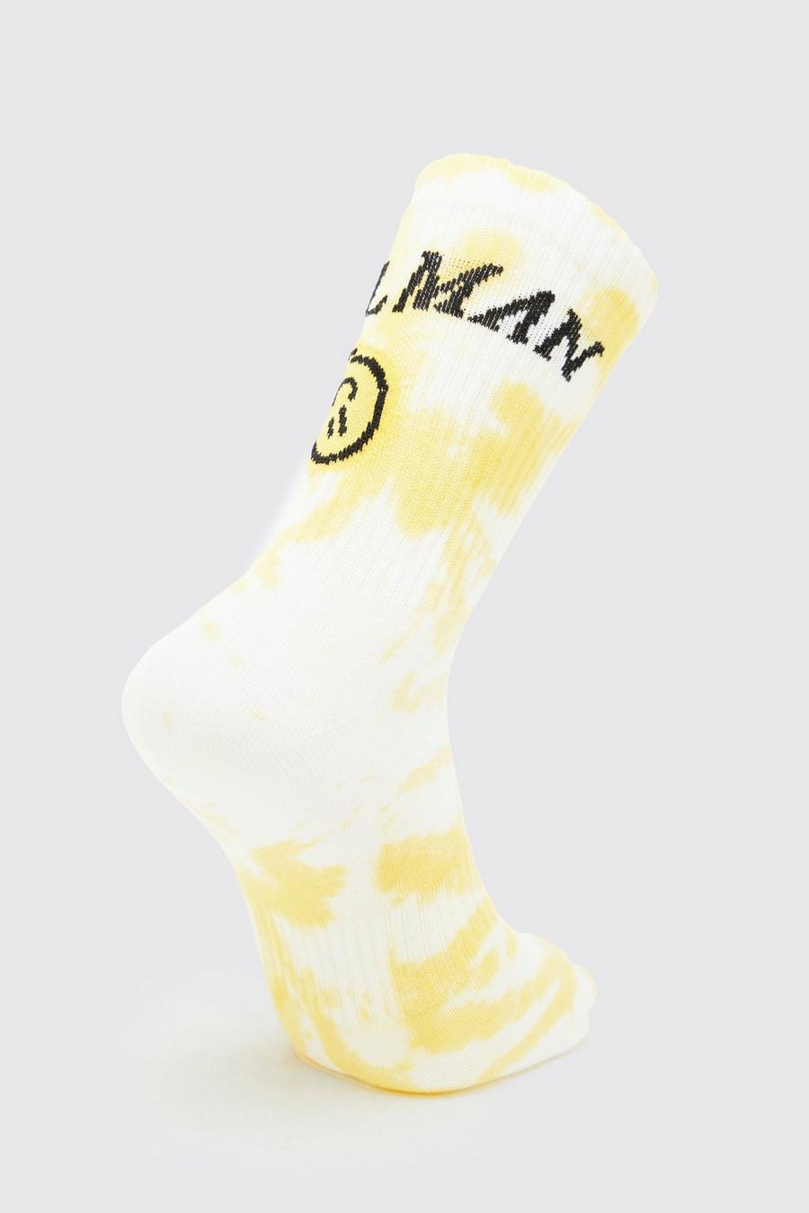 Yellow 1 Pack Tie Dye Ofcl Face Sock image number 1