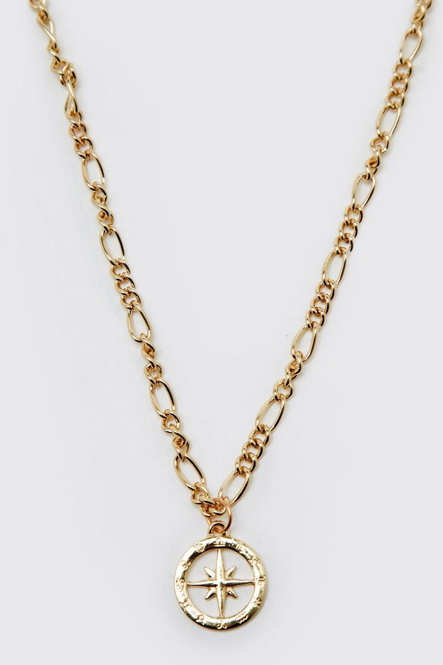 Gold metallic Compass Necklace