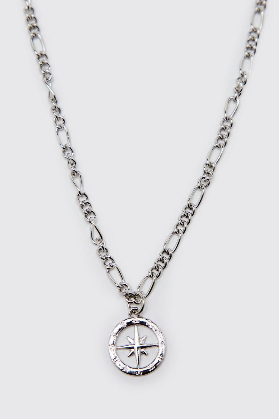 Silver Compass Necklace image number 1
