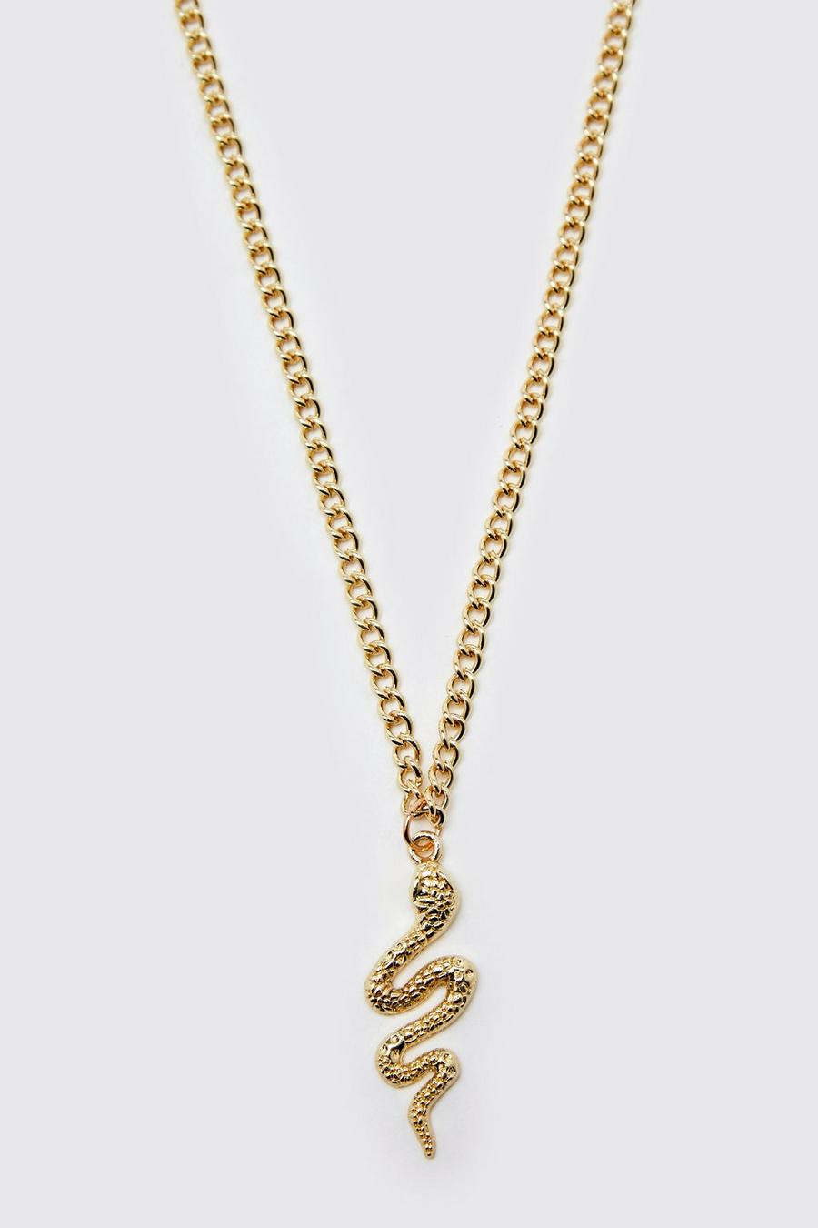 Gold metallic Snake Necklace image number 1