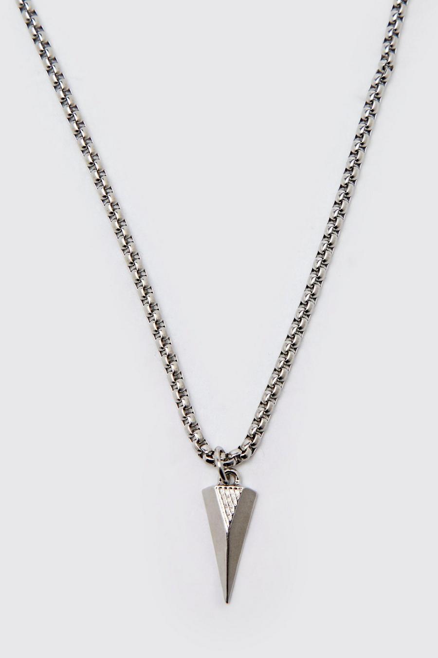 Silver Arrow Head Necklace image number 1