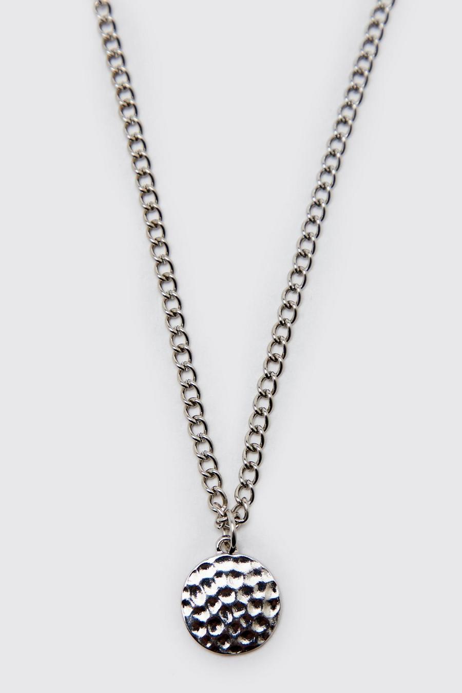 Silver Coin Detail Necklace
