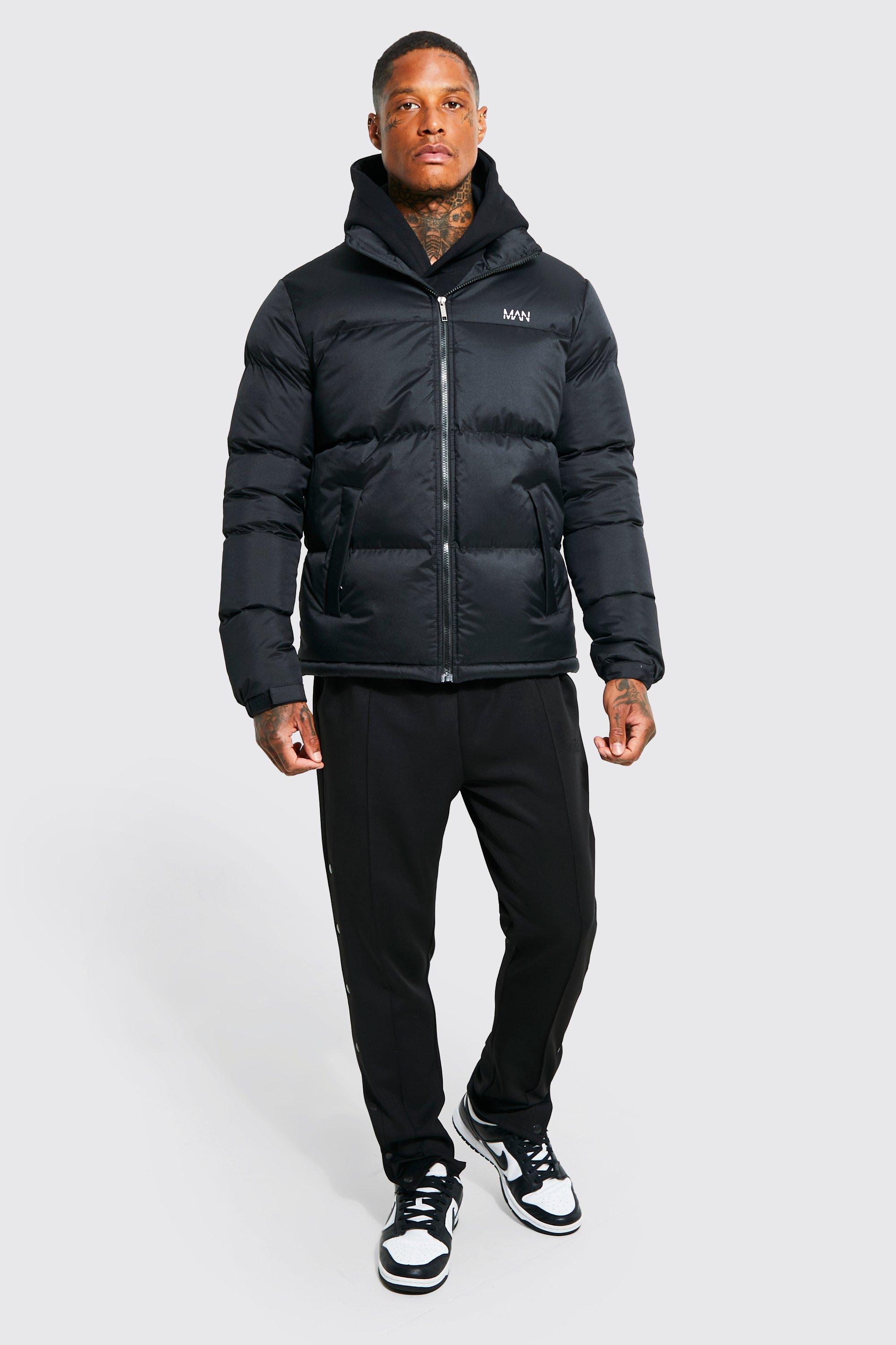 Men's color outlet block puffer jacket