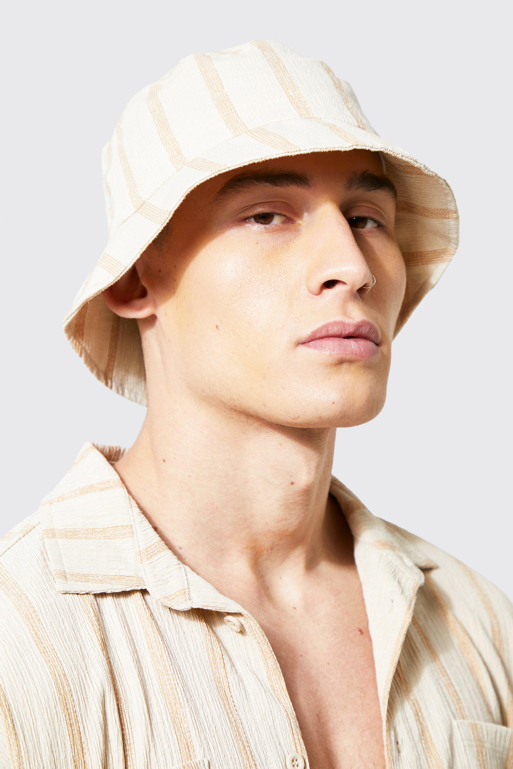 Men's Crinkle Stripe Bucket Hat
