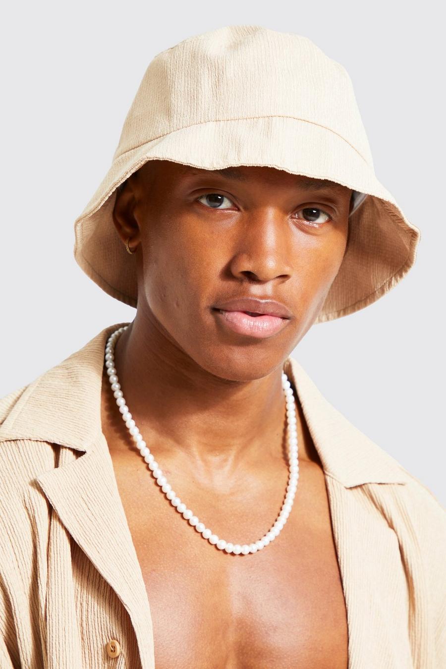 Taupe Crinkle Bucket Hat image number 1