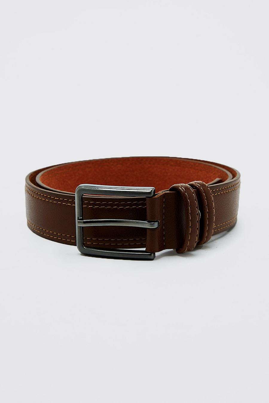 Brown marron Faux Leather Belt