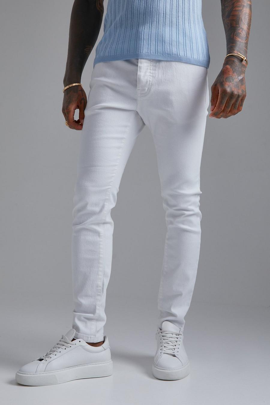לבן מכנסי ג'ינס סקיני נמתחים image number 1