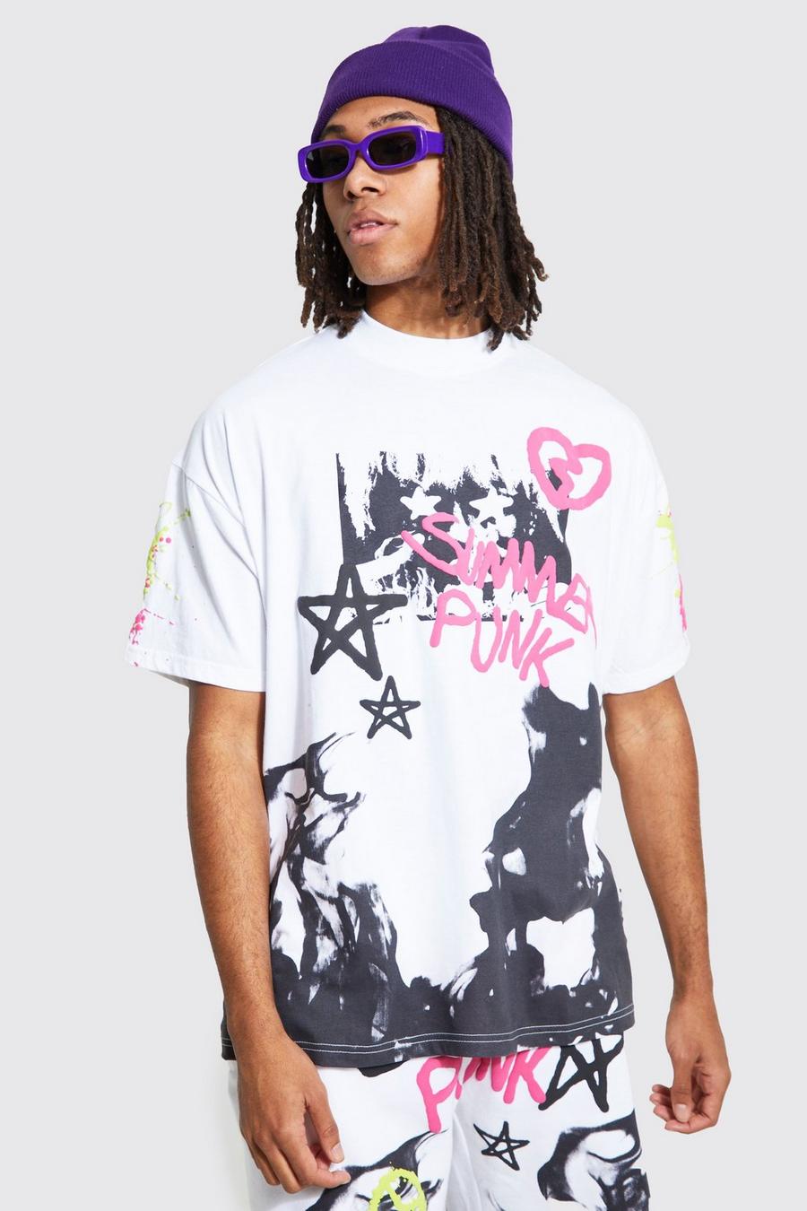 T-shirt oversize effet tie-dye , White image number 1