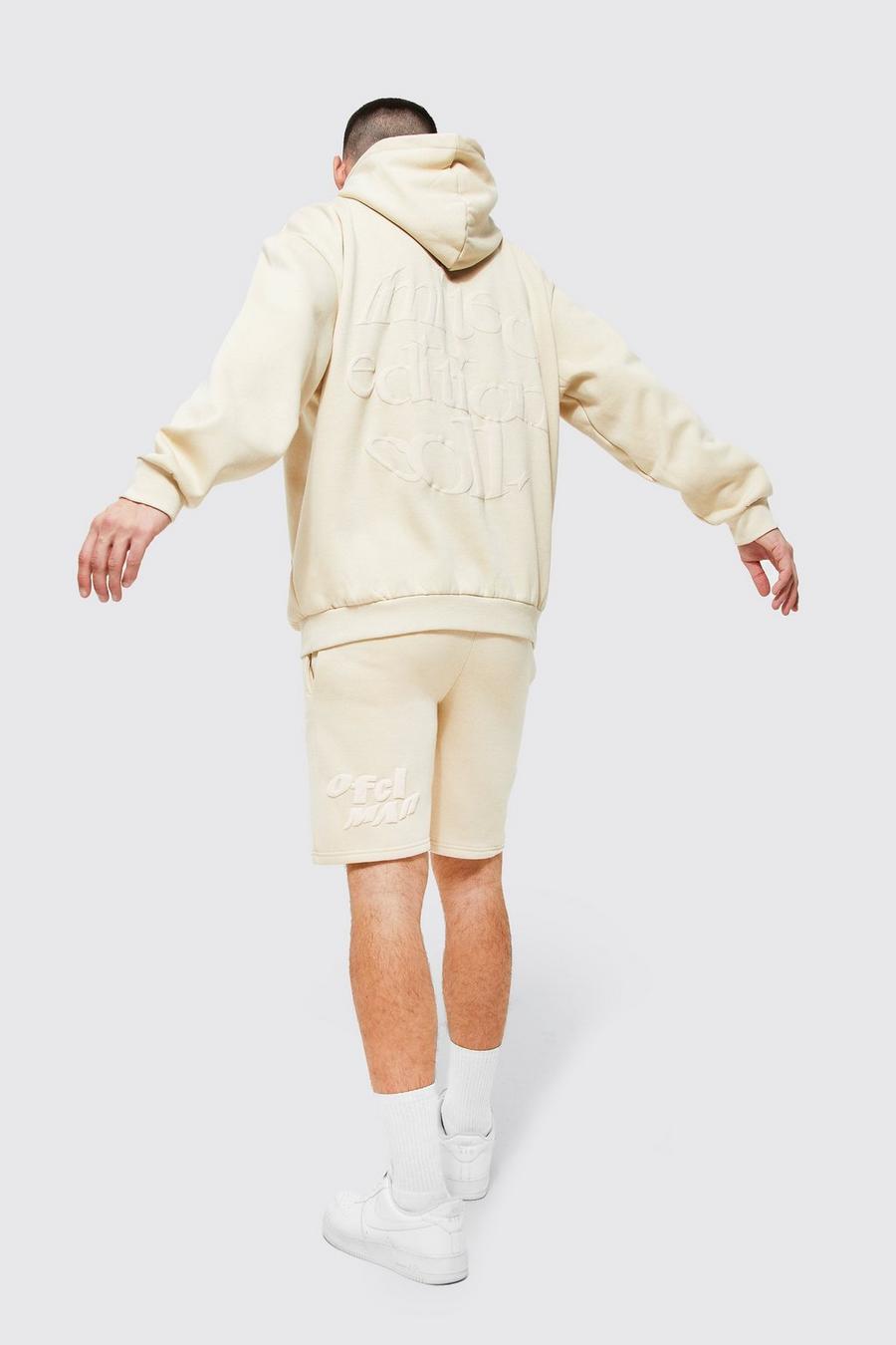 Kurzer Ovrrsize Limited Edition Trainingsanzug mit Kapuze, Sand beige