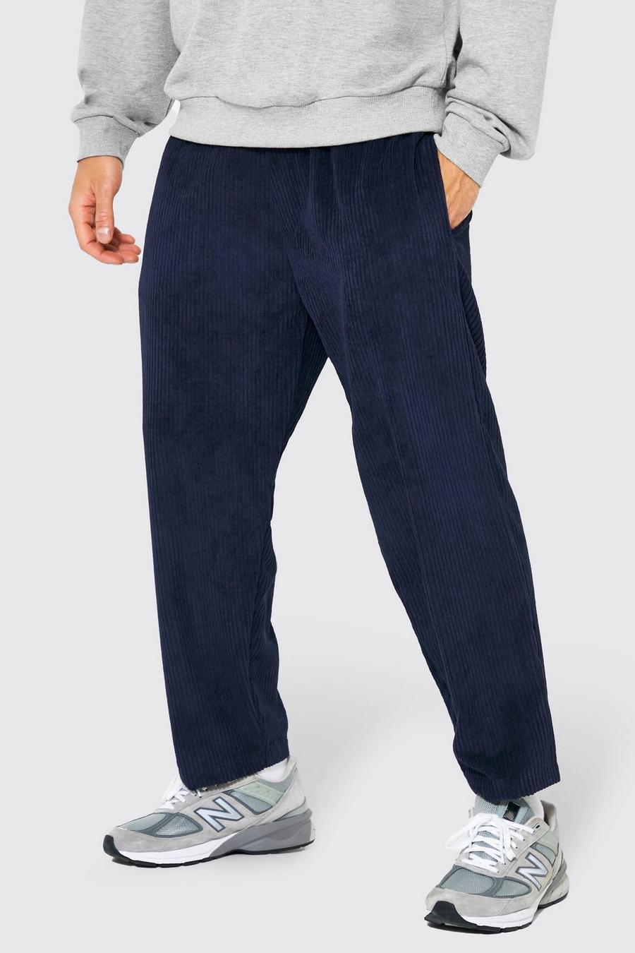 Navy Skate Fit Cord Trousers image number 1