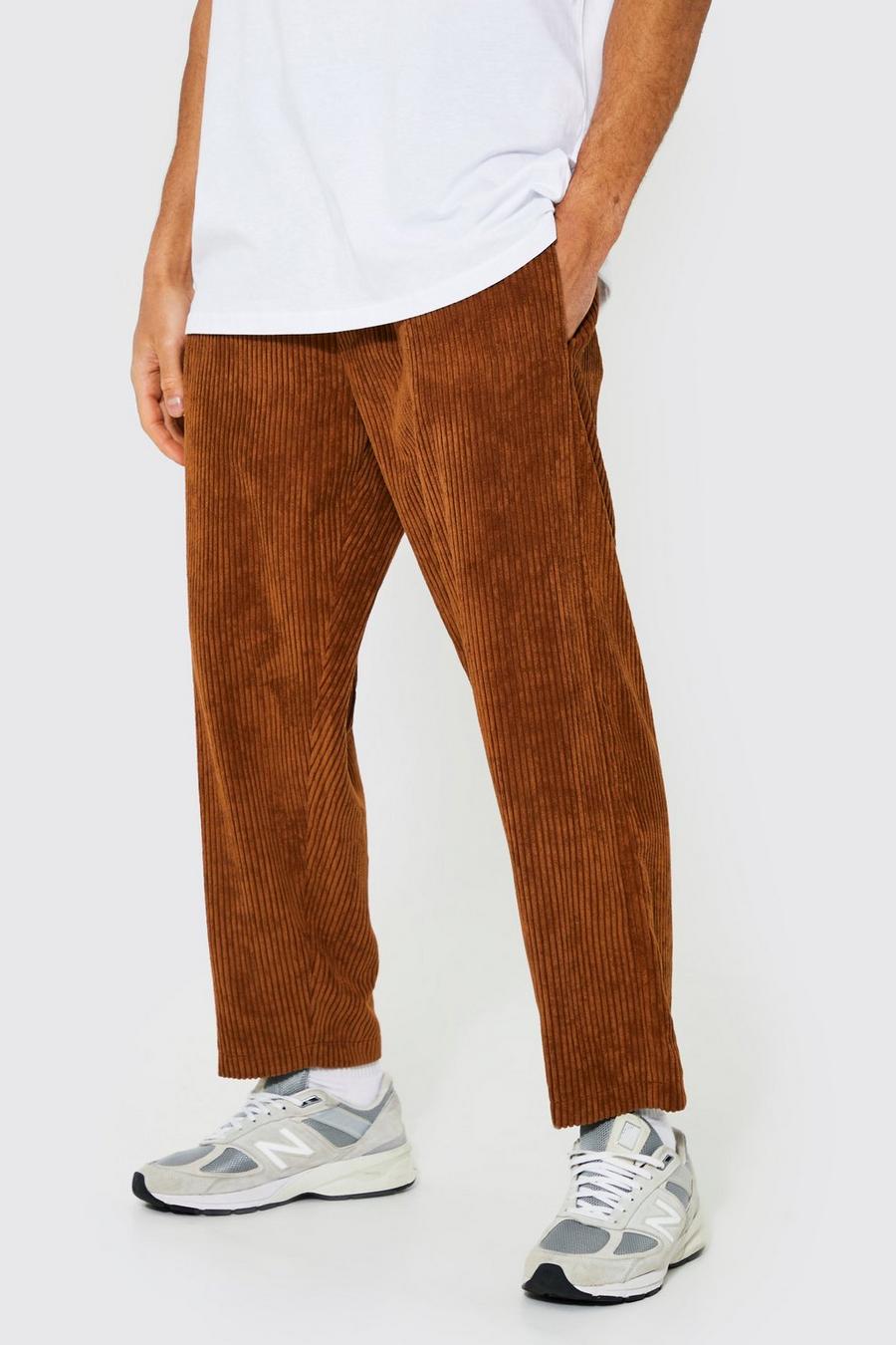 Pantalón de pana ajustado estilo skate, Chocolate marrone