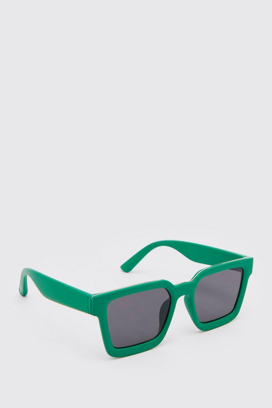 Green Rubberised Chunky Sunglasses image number 1