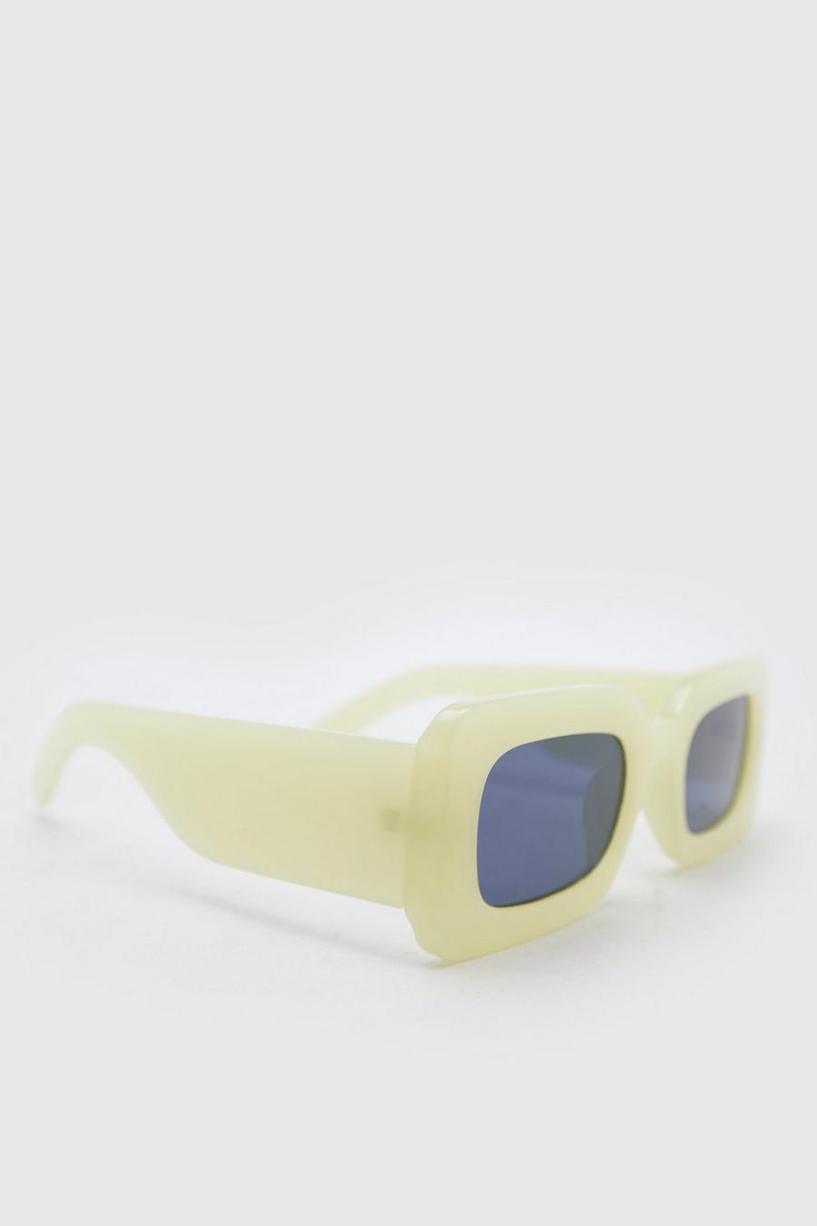 Lime Chunky Rectangular Sunglasses image number 1