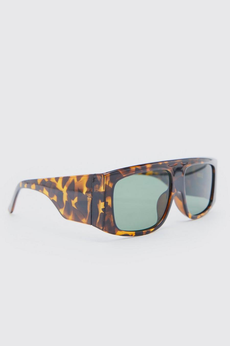 Brown Chunky Flat Top Sunglasses image number 1