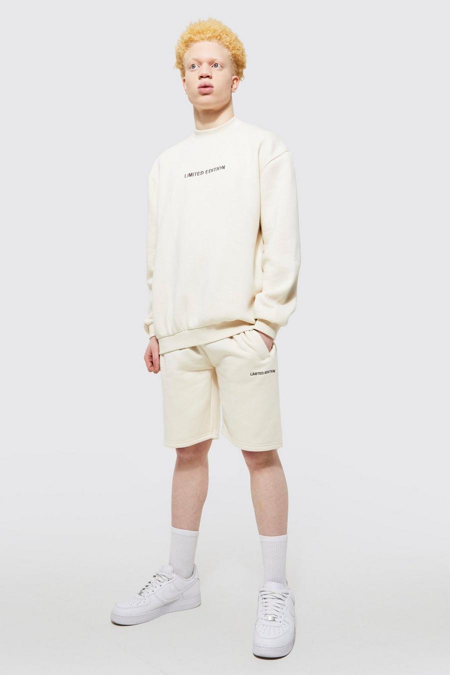 Taupe beige Oversized Limited Sweatshirt Short Tracksuit
