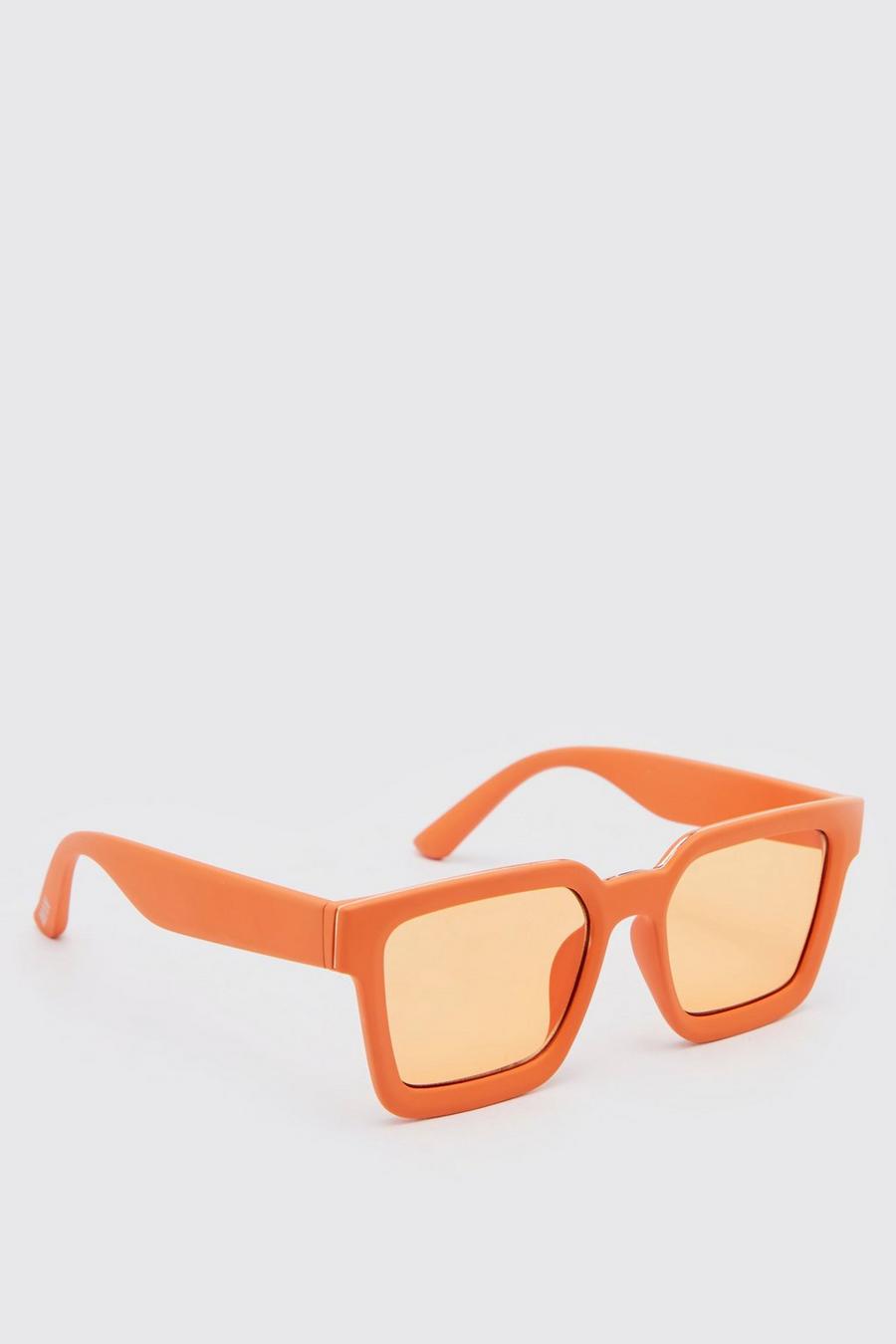Orange Rubberised Chunky Sunglasses image number 1