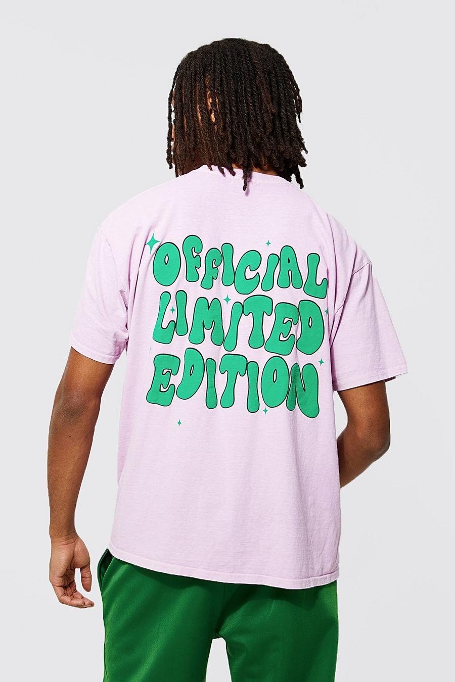 Oversized Official Back Print Overdye T-shirt | boohoo