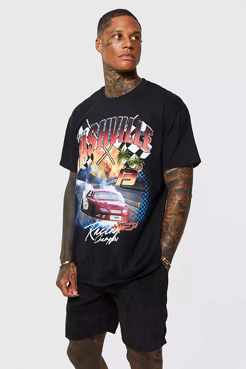 Oversized Car Graphic T-shirt