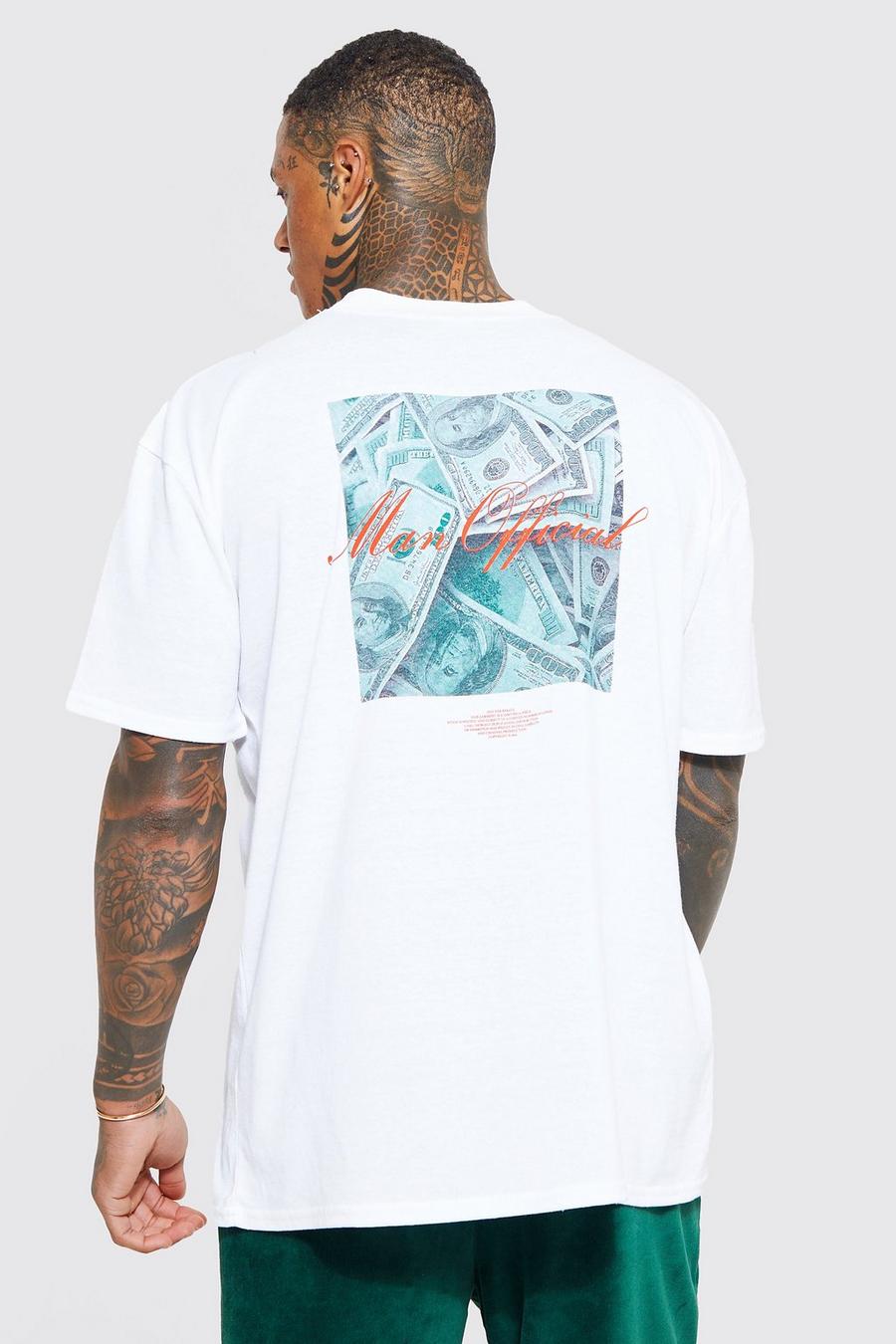 Oversize T-Shirt mit Man Money Print, White image number 1