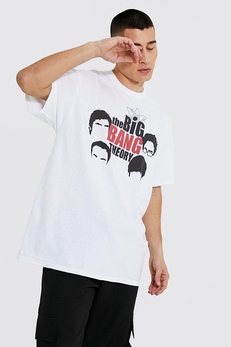 Oversize T-Shirt mit lizenziertem The Big Bang Theory Print, White weiß