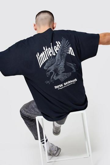 Oversized Limited Edition Eagle Graphic T-Shirt black