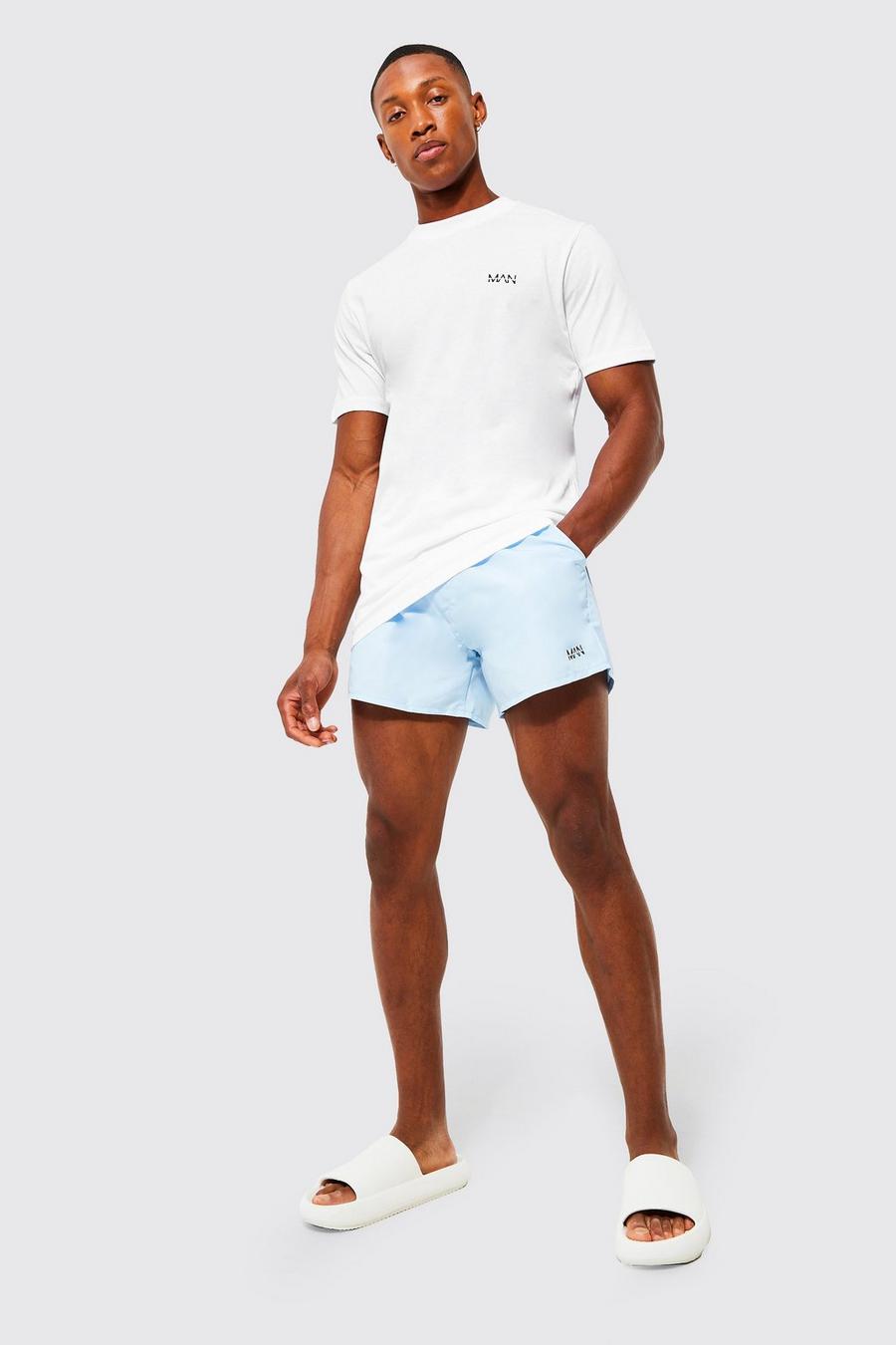 Light blue Man T-Shirt And Swim Short Set