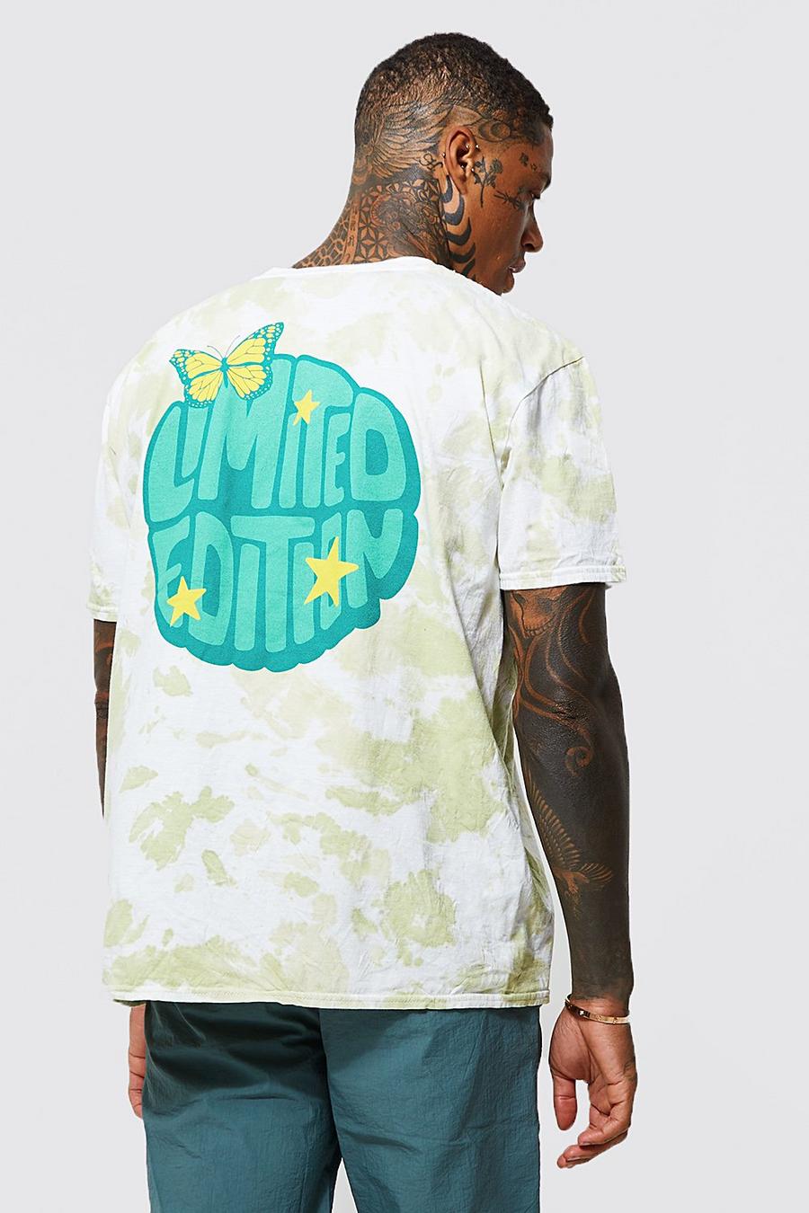 T-shirt oversize effet tie dye à imprimé au dos - Limited Edition, Green grün image number 1